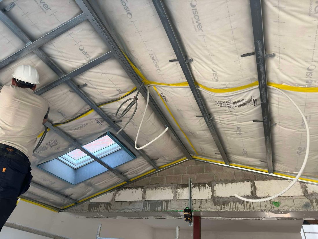 Metalen structuur voor een gyproc plafond
